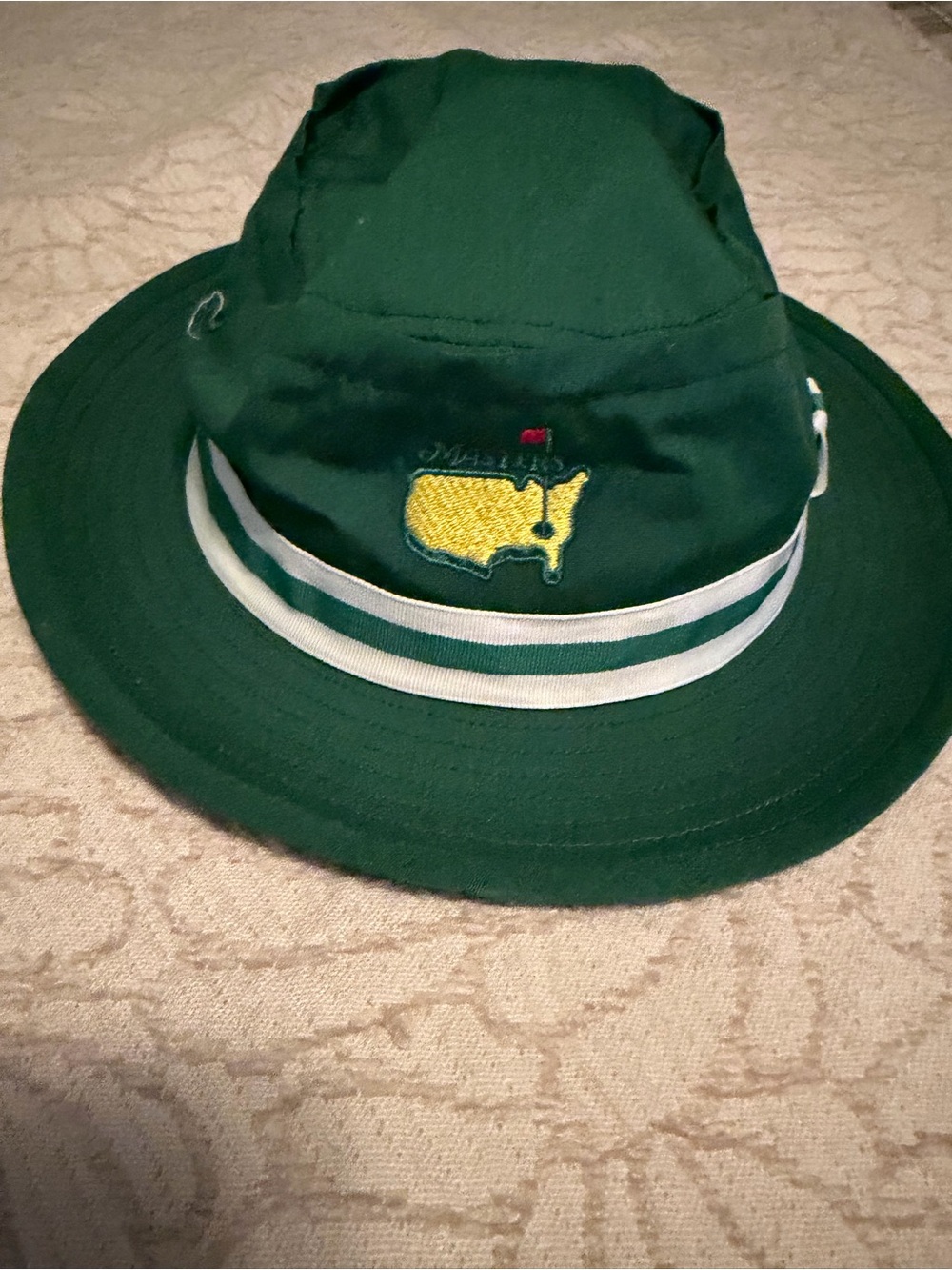 Masters Green Kids Bucket Hat with Yellow USA Patch and White Bands